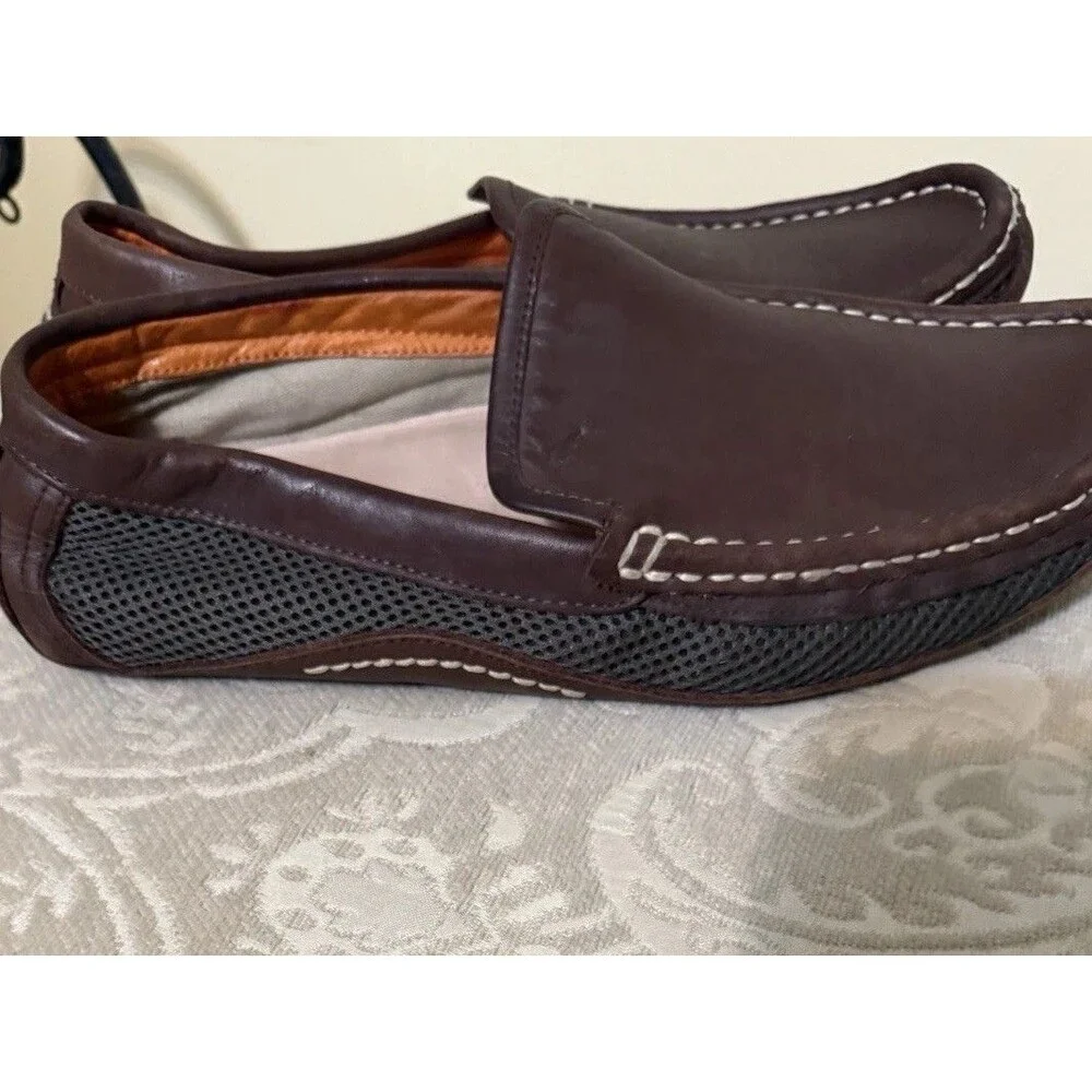 Tommy Bahama Slip On Leather Loafers with Contrast Stitching Men Size 11M